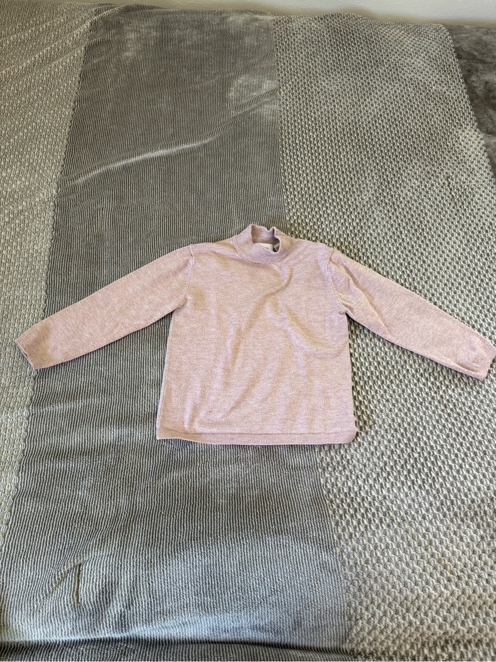 Zara Girls Long Sleeve Mock Neck Top - Light Pink